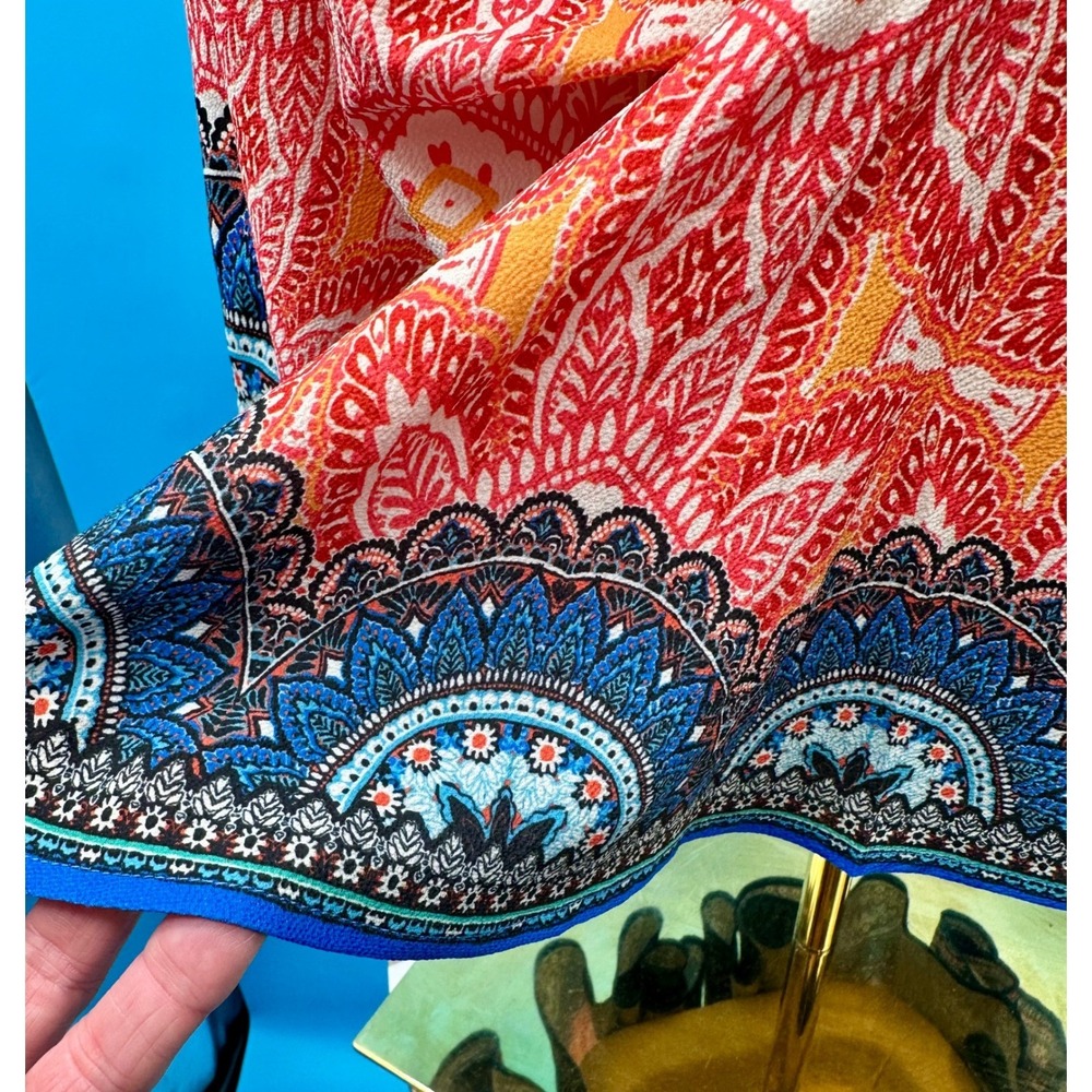 Anthro Flying Tomato Boho Paisley Mandala Kimono Sleeve Peplum Blouse XS - Picture 7 of 11
